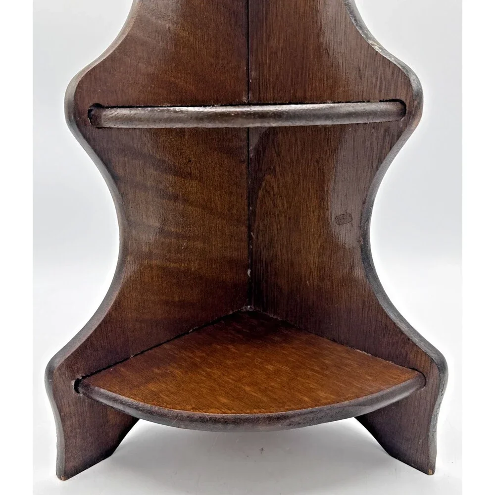 Vintage Wooden 3 Tier Wall Corner Shelf Display Shelf Hanging/free Standing 20